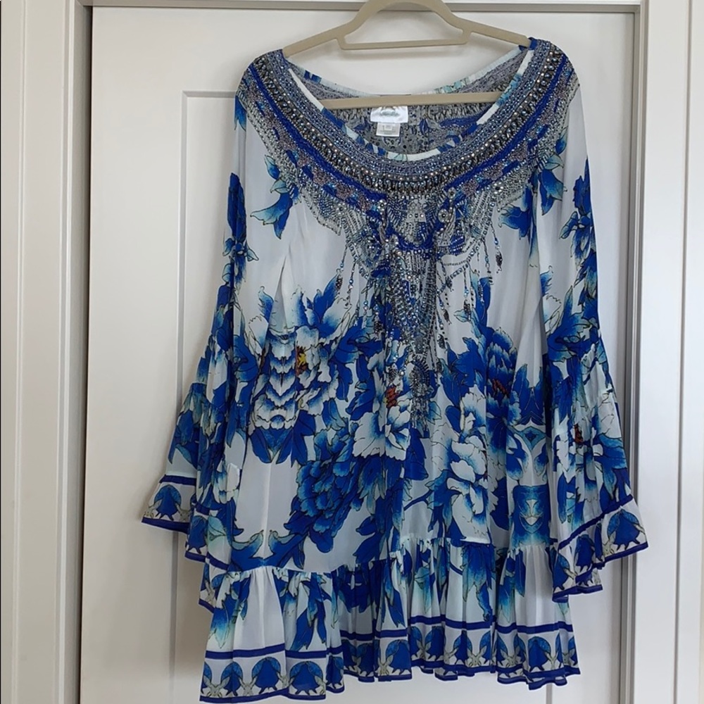 Beaded ruffled bottom fun summer short dress